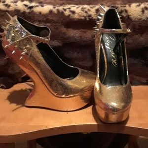 Platform Gold Heels